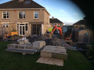 home extension under construction in Bath, Somerset
